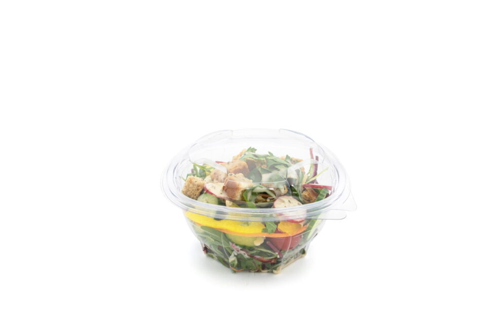 1000ml Round Hinged Salad Container Closed V2 (Large)