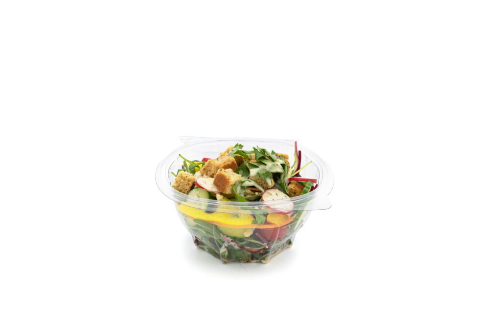 1000ml Round Hinged Salad Container Open V2 (Large)