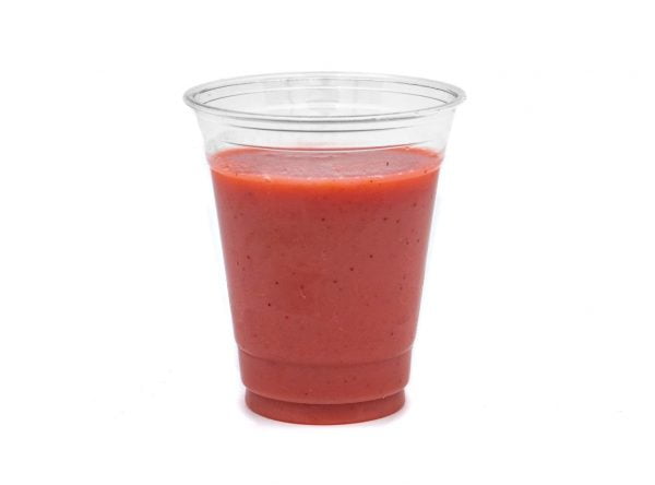 12oz PET Smoothie Cup With Raspberry Smoothie No Lid