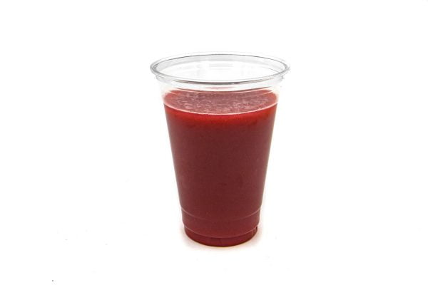 16oz PET Smoothie Cup With Raspberry Smoothie No Lid