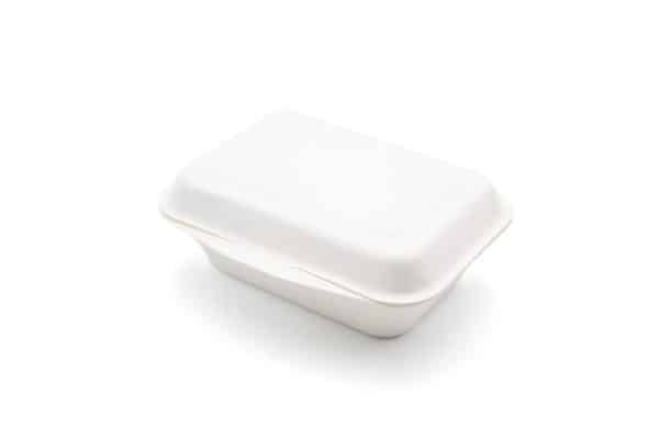 2320026B Bagasse Lunch Box 7.5x5 Inch Closed