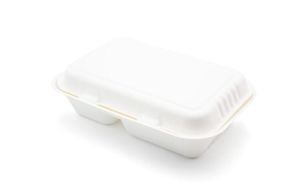 2320028AA Bagasse Lunch Box 2 Compartment Closed