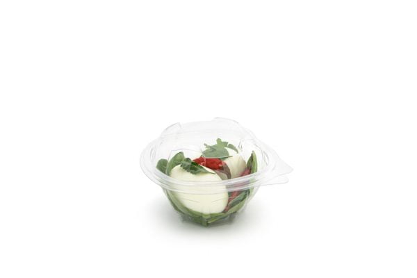 250ml Round Hinged Salad Container Closed (Large)