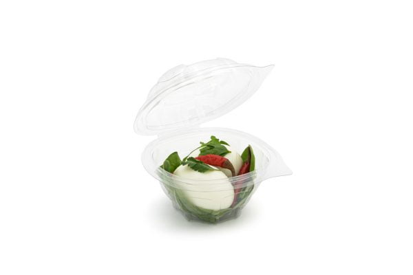 250ml Round Hinged Salad Container Open (Large)