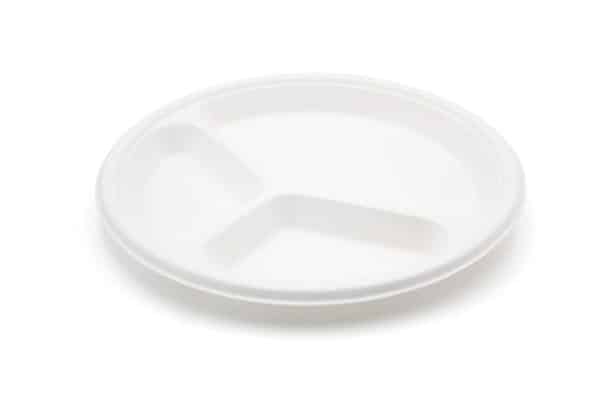 2830014 Bagasse Round Plate 3 Compartment