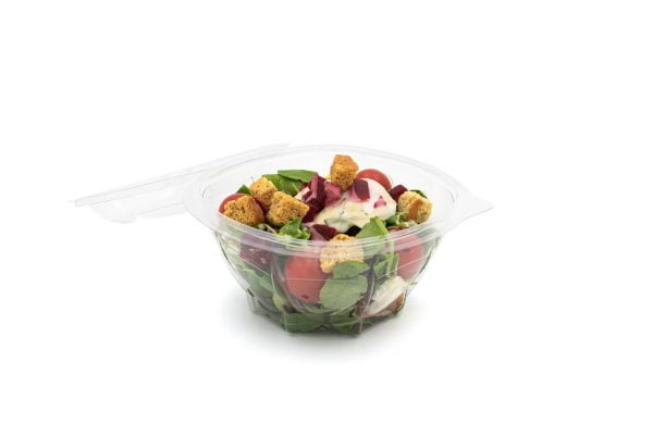 750ml Round Hinged Salad Container Open (Large)