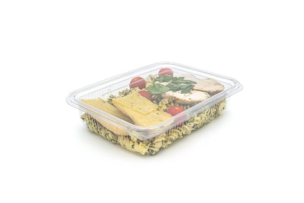 1250ml Rectangle Hinged Salad Container Closed