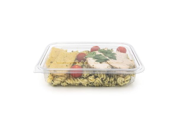 1250ml Rectangle Hinged Salad Container Closed V2