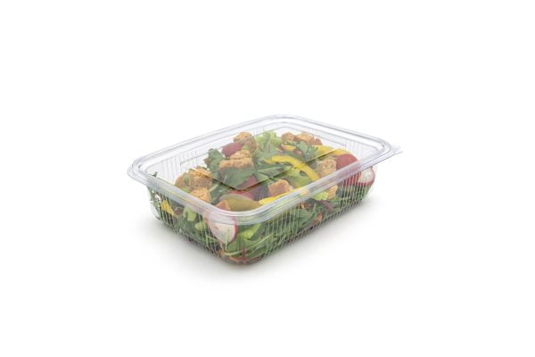 1500ml Rectangle Hinged Salad Container Closed