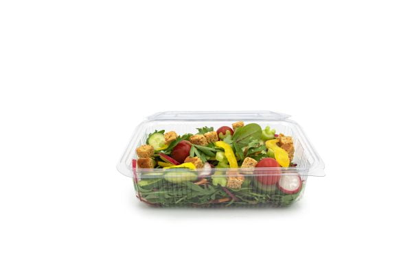 1500ml Rectangle Hinged Salad Container Open V2