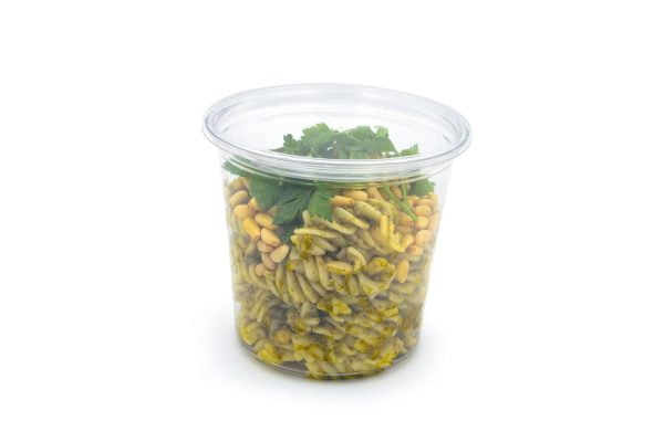 24oz R PET Deli Container With Pesto Pasta And Lid (Large)