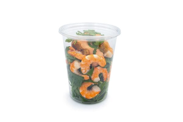 32oz R PET Deli Container With Prawn Salad And Lid (Large)