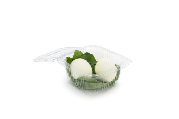 375ml Square Hinged Salad Container Open