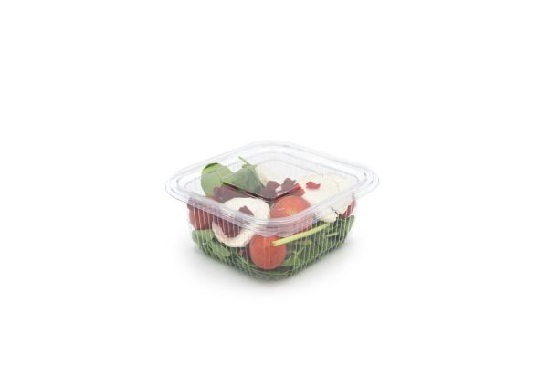 500ml Square Hinged Salad Container Closed