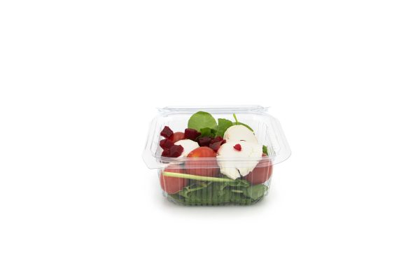 500ml Square Hinged Salad Container Open V2