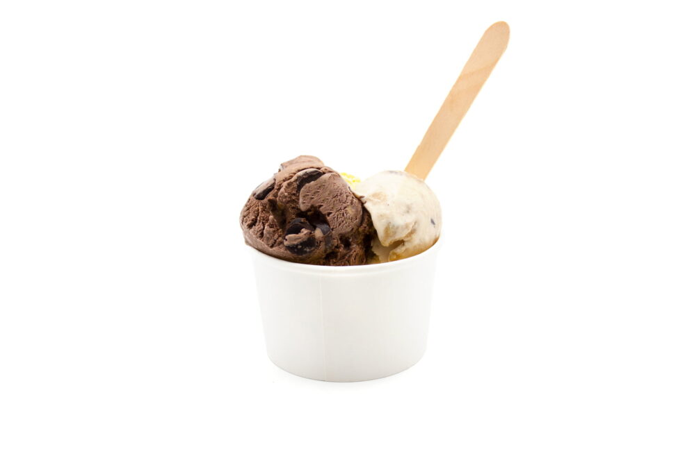 6oz 2 Scoop Ice Cream Container With Ice Cream