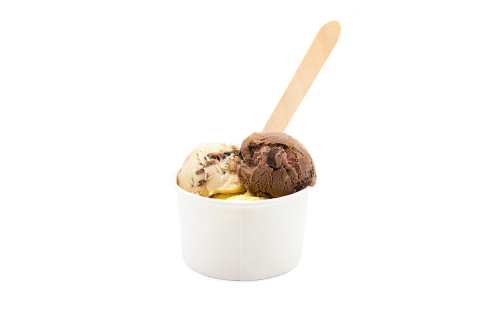 8oz 3 Scoop Ice Cream Container With Ice Cream