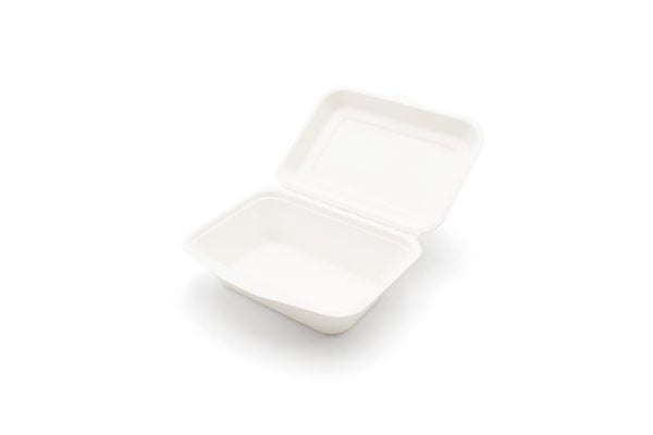 2320026B Bagasse Lunch Box 7.5x5 Open