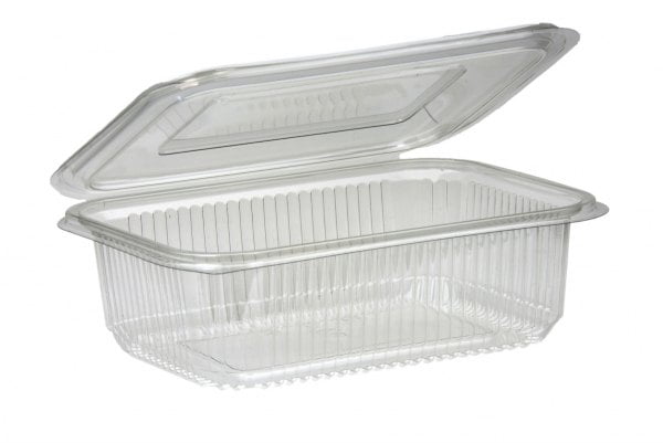 1500ml Rectangular Hinged Lid Salad Container Full Case Of 0