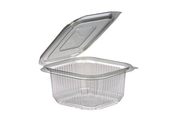 375ml Square Hinged Lid Salad Container 0