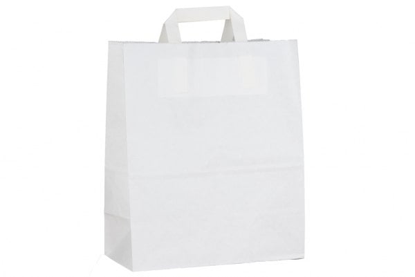 Large SOS White Paper Carrier Bag 0