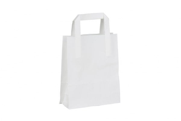 Small White SOS Paper Carrier Bag 0