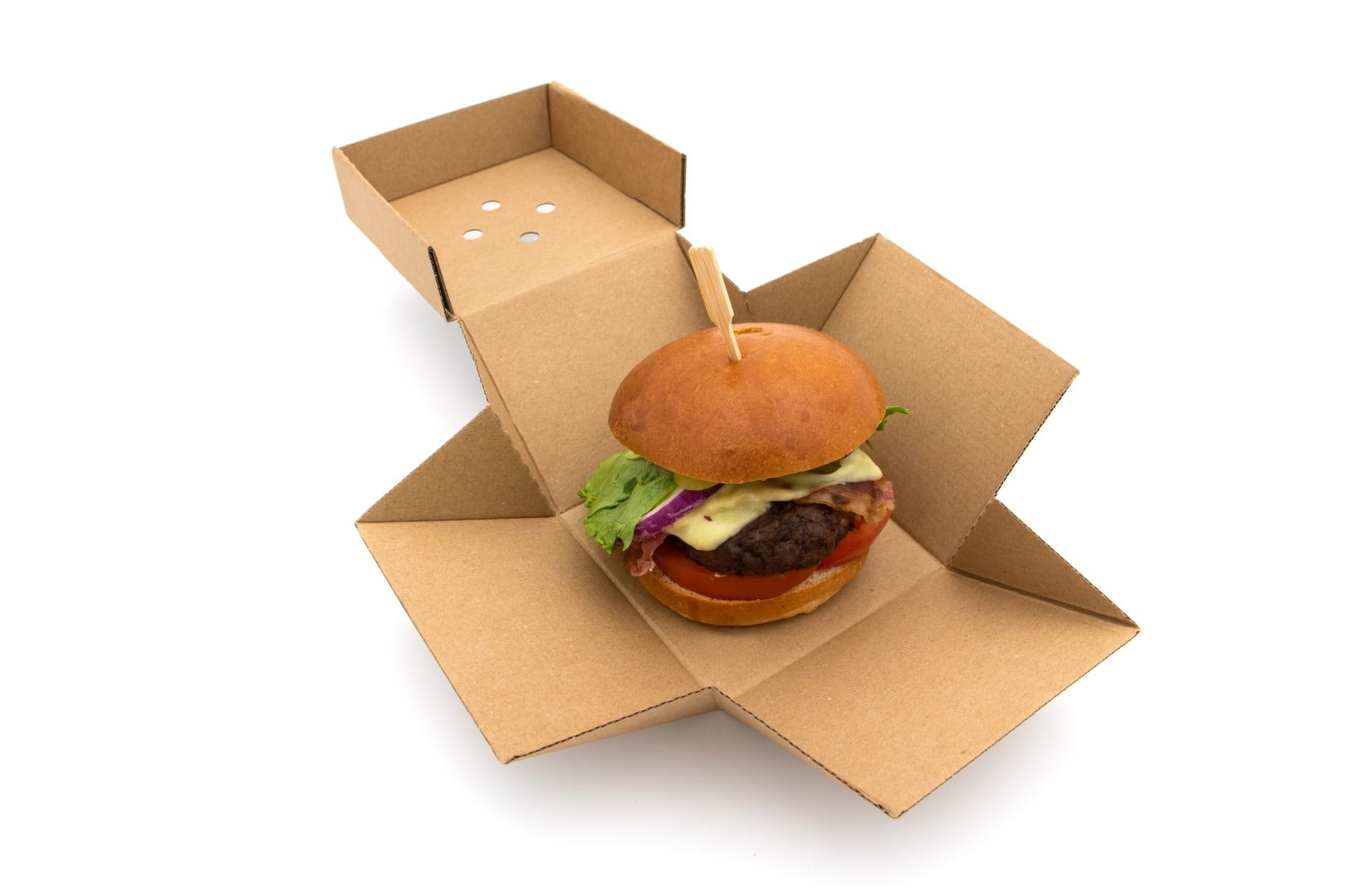 Premium Kraft Flower Burger Boxs Flower Burger & Chips Boxes Takeaway Containe 