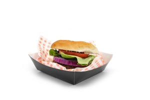 black burger tray